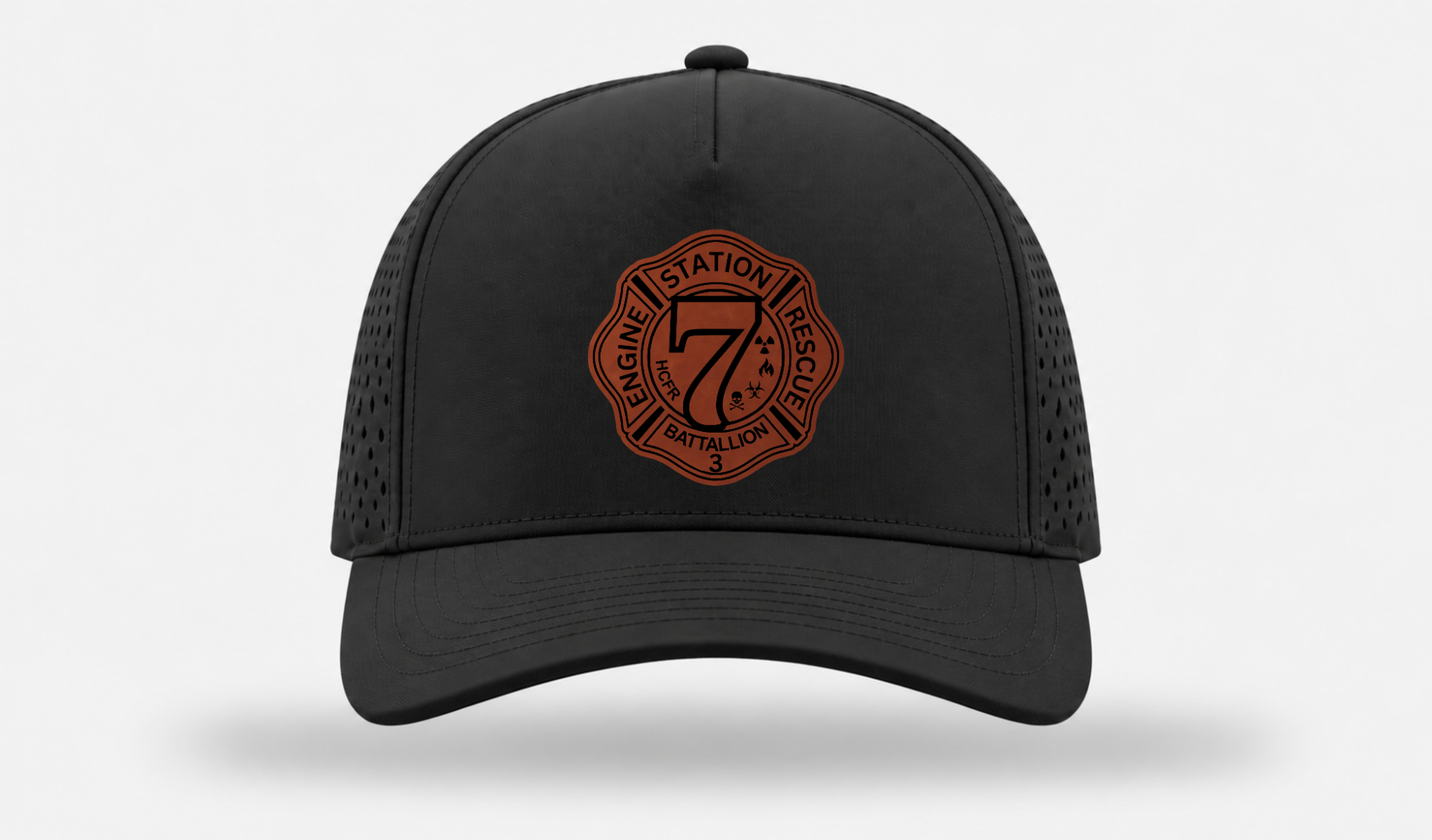 Hernando Station 7 Zapped Blackhawk with saddle tan leather patch